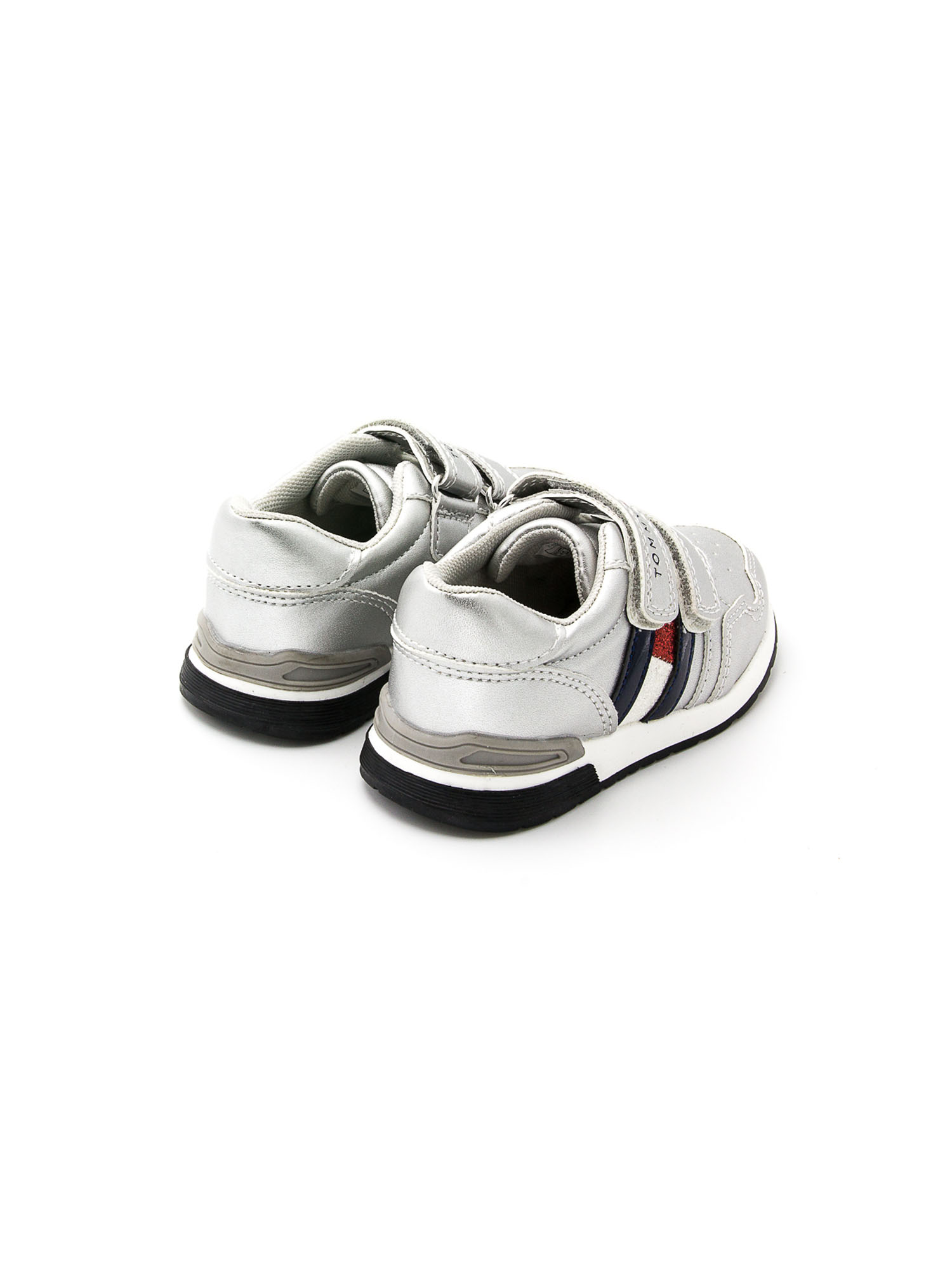 Sneakersy chłopięce niskie Tommy Hilfiger T3A4-30810-1068904 Srebrny