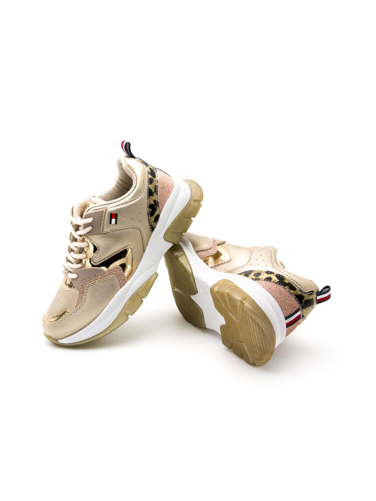 Sneakersy dziewczęce niskie Tommy Hilfiger T3A4-30825-0489X938 Różowe złoto