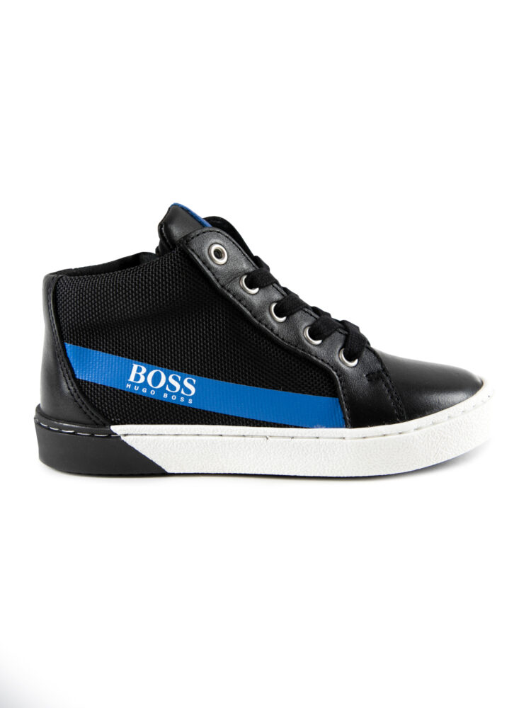 Sneakersy wysokie chłopięce Boss J09162/09B Czarny