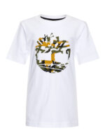 T-Shirt Timberland dla chłopca z nadrukiem biały