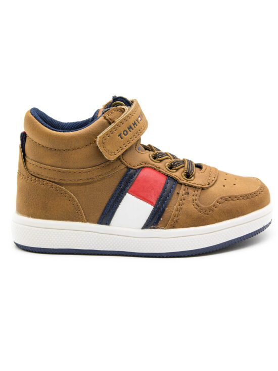 Sneakersy wysokie chłopięce Tommy Hilfiger T1B4-32049-0900520 Brązowy