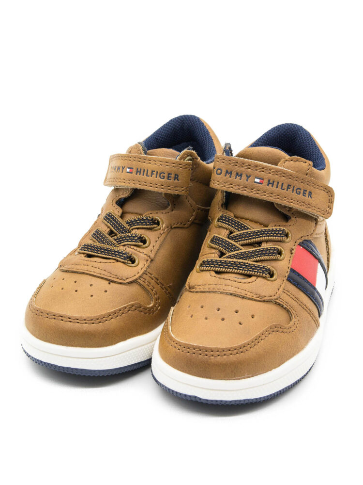 Sneakersy wysokie chłopięce Tommy Hilfiger T1B4-32049-0900520 Brązowy