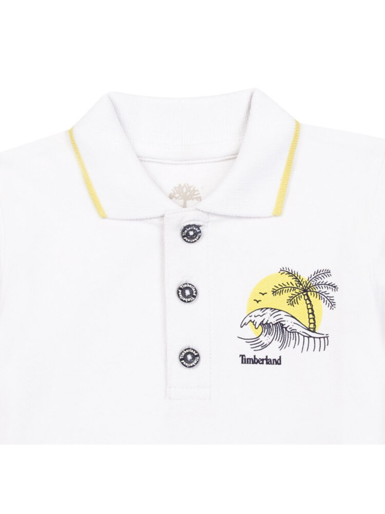 Koszulka polo dziecięca Timberland T05K54/10B Biały