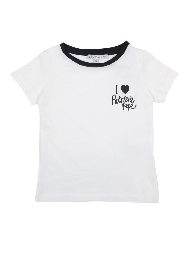 Koszulka dziewczęca Patrizia Pepe PJFTE01 1228 N101 biały