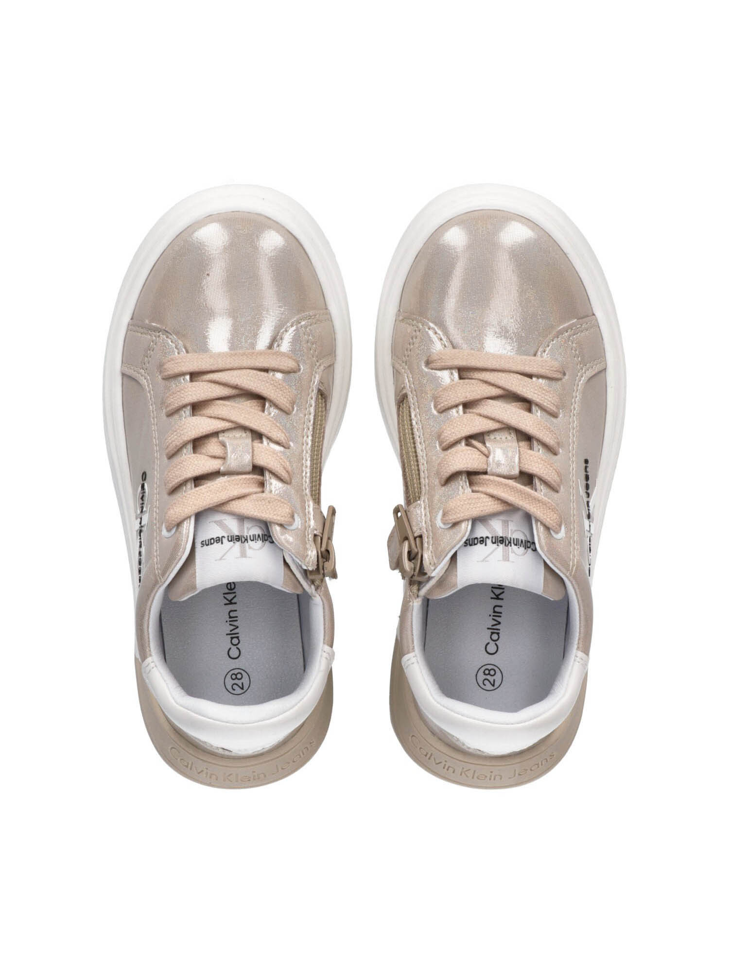 Sneakersy dziewczęce Calvin Klein Jeans V3A9-80184-1366500 beżowy